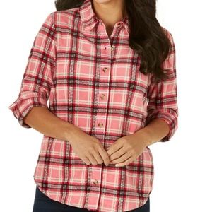 Lee Riders Women's Polar Fleece Top Pink Buttoned front Size medium
